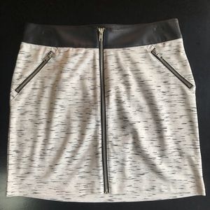 Mini Boot Skirt with Faux Leather Detail